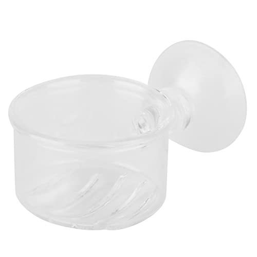 Aquarium Feeding Cup Fish Feeder Glass Acrylic Suction Cup Container for Freshwater Saltwater Tanks with Premium Suction Red Live Food Feeder (Glass Slit) - size: glass slit cup