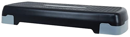 Fitvids Aerobic Step Platform Trainer with Adjustable 2-Level Risers, 400 Pound Weight Capacity – Non-Slip Exercise Stepper - color: Black/Gray