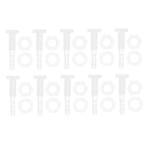 1 Set Plastic Hose Barb Fitting 1/8" Hose ID Barb M6 Male Thread Thru-Bulk Bulkhead Fittings Clear PP - size: 1/8"-M6