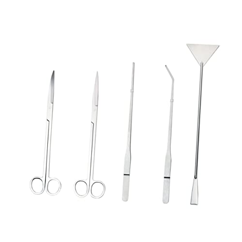 WOONEKY Stainless Steel Aquascaping Tool Tweezers Scissors Spatula for Aquarium Plant Care Resistant Aquatic Plant Tools for Fish Tank Maintenance