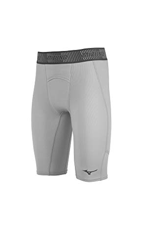Mizuno Men's Aero Vent Padded Baseball Sliding Short - color: Gray, size: Large