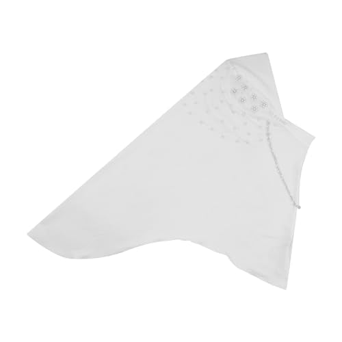 RARITYUS Women Bling Rhinestone Pearl Instant Scarf Muslim Hijab Fashion Shawl Head Wrap Turban Cap with Flower Accent - color: White
