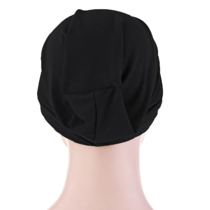 PURFUN 2 Pcs Muslim Inner Hijab Caps Women Girls Stretchy Breathable Full Cover Undercap Tube Bonnet Under Scarf Hats Beanie - color: Black+grey/2pcs