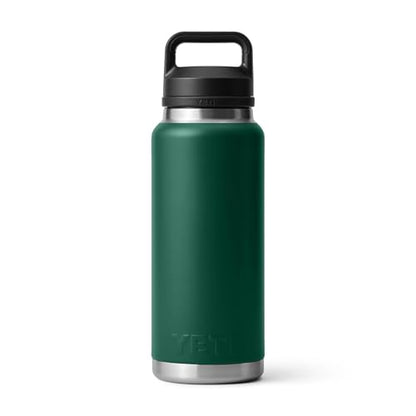 YETI Rambler 36 oz Bottle, Vacuum Insulated, Leakproof, Stainless Steel with Chug Cap - color: Black Forest Green