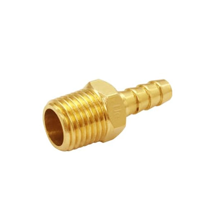Uenede Brass 1/4" NPT Male to 5/16" Hose Barbed Fittings, 6PCS | Barb Pipe Fittings with Clamps Air Line Repair Connectors for Water Oil Gas - size: 5/16"Barb, style: 1/4"NPT Male