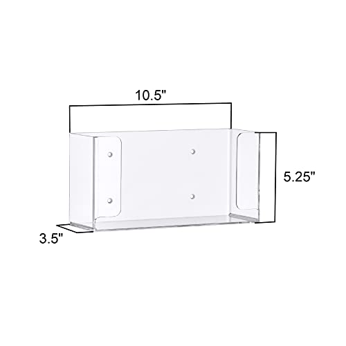 Abby Acrylic Glove Box Organizer, Wall-Mounted Dispenser, Floating Holder, Small Size (1 Box), 10.5" W x 5.0" H x 3.5" D (Mounting Hardware Included) - size: Small (for 1 Box)