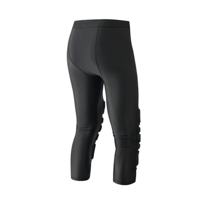 Topeter Men's Compression Capri Leggings with Knee Pads & Cup Pocket for Basketball, Running - size: X-Small