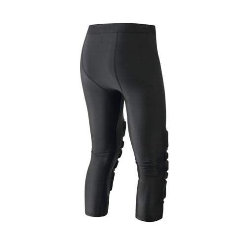Topeter Men's Compression Capri Leggings with Knee Pads & Cup Pocket for Basketball, Running - size: Small