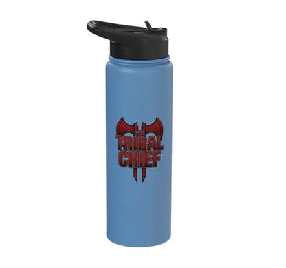 The Tribal Chief Combat Sports Funny Mma Wrestling Stainless Steel Insulated Water Bottle - color: Light Blue