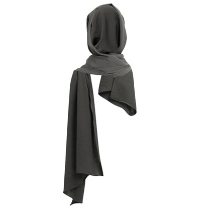 ODIZLI Abayas For Women Muslim Dubai Full Cover Kaftan Shirt Dress Batwing Sleeve Prayer Dress With Hijab - color: Dark Gray + Hijab, size: One Size