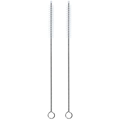 Straw Cleaner Brush (Only 2 pcs, 7.87inch X 5/16inch) | Extra Long Nylon Bristles and Stainless Steel Handle Cleaning Brushes for Washing Glass Silicone Metal Straws Tea Pot - color: Only 2 Pcs, 7.87inch X 5/16inch