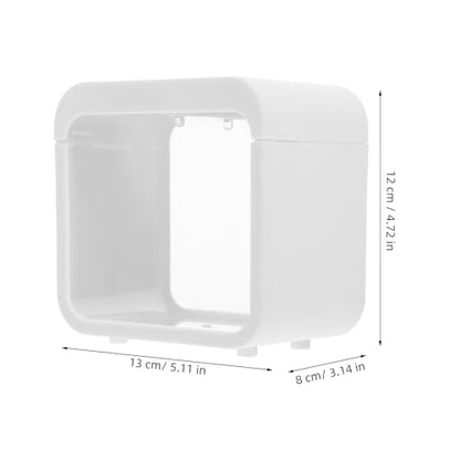 Plastic Aquarium Miniature Kits Small Aquarium Mini Fish Tank Small with LED Lighting Fish Landscape Box Desktop Decoration LED Creative - color: White