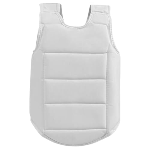 Karate Chest Guard for Kids, Polyester Adjustable Body Protector for Training 130-150cm, White