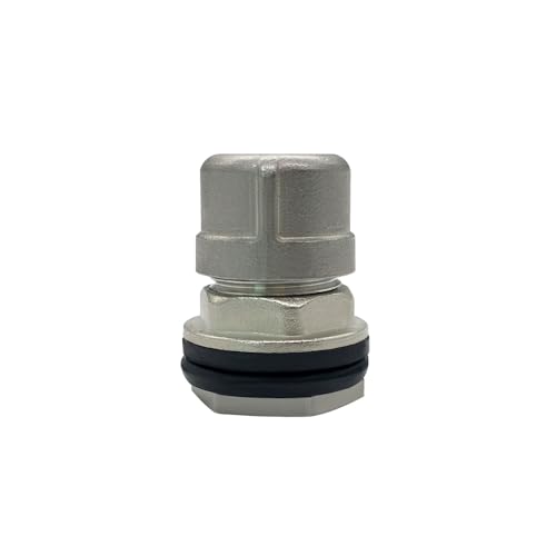 Beduan Stainless Garden Hose Bulkhead Fitting, 3/4 GHT Male to 1/2 Female Bulkhead Water Tank Connector Thru-bulk Fitting for Rain Barrels, Aquariums, Sinks, Irrigation with Caps(Pack of 2) - size: 3/4 GHT Male x 1/2 Female, style: PackOf 2