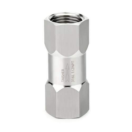 1PCS 316L Stainless Steel 1/2" NPT Female Check Valve,Backflow Prevention,One Way Non-Return Check Valves - size: 1/2" FNPT
