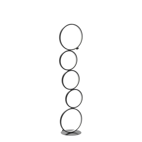 NUÜR 43.3" Modern Floor Lamp, Ring Standing Lamp, Dimmable, Metallic Feel, Artistic Trendy Design, Energy-Saving, Touch Switch, Ideal for Home, Office, Eco-Friendly