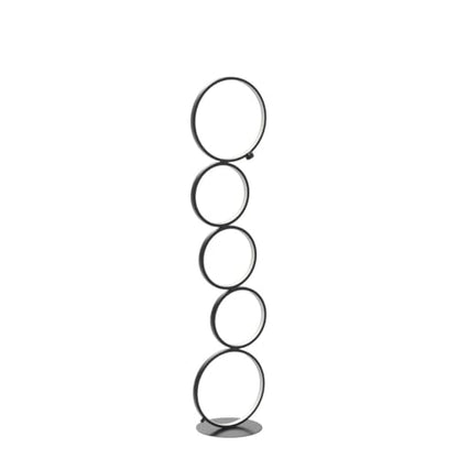 NUÜR 43.3" Modern Floor Lamp, Ring Standing Lamp, Dimmable, Metallic Feel, Artistic Trendy Design, Energy-Saving, Touch Switch, Ideal for Home, Office, Eco-Friendly