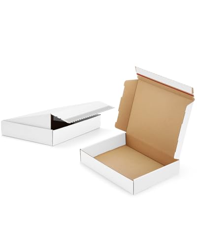 Shipping-Boxes-11x8x2 Inches: 25 Pack-Self-Seal-Cardboard-Boxes-for-Packaging, White-Shipping-Boxes-for-Packing-Small-Business, Corrugated Box Mailers for Book Shoes Gift Mailing - color: White, size: 11x8x2"