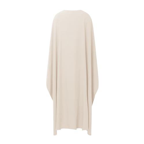Muslim Dresses for Women One-Piece Long Sleeve Islamic Prayer Dress O Neck Slim Fit Islamic Evening Gown - color: White, size: Large