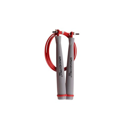 Jump Rope for Men and Women (Grand Prix Ultra Speed Series) – Adjustable Wire Rope for CrossFit, Boxing, and Fitness Training – Smooth, Fast, Tangle-Free Rotation (Made in Korea) - color: Gray/Red