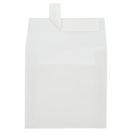 LUXPaper Square Invitation Envelopes | Peel & Press | 5" x 5" | Clear Translucent | 30lb. Text | 50 Qty - color: Clear, size: 5 x 5 inches