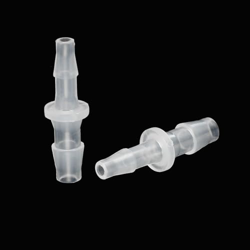 PATIKIL 1/4" x 3/16" Plastic Hose Barb Fitting, 2 Pcs Thru-Bulk Pipe Connectors Barbed Splicer Mender Joint Adapter Union for Aquarium Fuel Gas Liquid Air - size: 1/4" x 3/16"