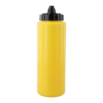 1L Water Bottle with Convenient Squeeze Cap and Long Straw for Athletes on the Move Easy Hydration (Yellow) - color: Yellow
