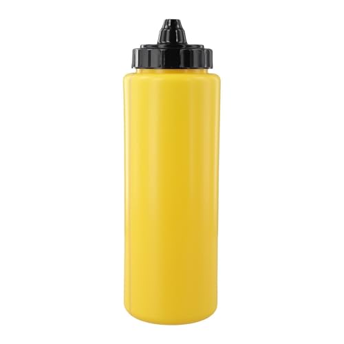 1L Water Bottle with Convenient Squeeze Cap and Long Straw for Athletes on the Move Easy Hydration (Yellow) - color: Yellow