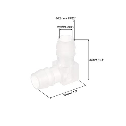 uxcell 15/32" 90 Degree Elbow Hose Barb, 4pcs L-Shaped Aquarium Air Valve Connector Tubing for Fish Tank Pond Air Line - size: 15/32"