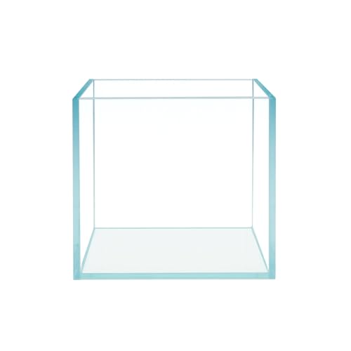 Cube Rimless Frameless Extra Clear All Glass Aquarium, Low Iron Glass Tank, 5mm Glass, White Leveling Mat Included, w/Lids Options - size: 7 GAL 11.8x11.8x11.8 in
