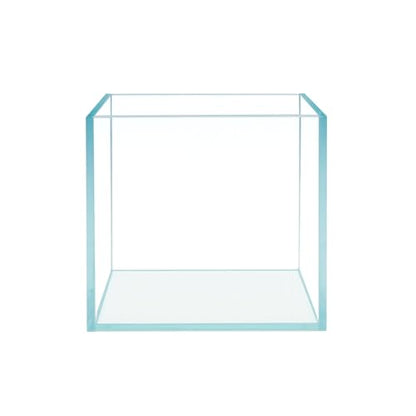 Cube Rimless Frameless Extra Clear All Glass Aquarium, Low Iron Glass Tank, 5mm Glass, White Leveling Mat Included, w/Lids Options - size: 7 GAL 11.8x11.8x11.8 in