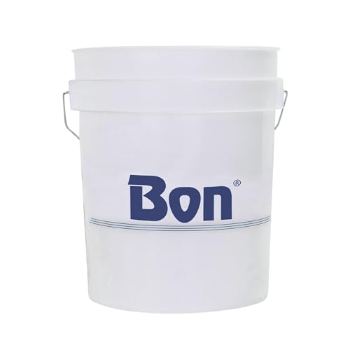 Bon Clear Measuring Pail 5 gal. – Heavy-Duty Calibrated Mixing Bucket with Liter, Quart & Gallon Markings – Solvent-Resistant Plastic Pail with Reinforced Rim and Comfort Grip Handle