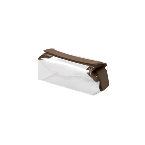 Cadence Parcel - Clear Travel Kit with Zipperless Magnetic Closure - Chestnut, Small - Durable, Leak-Resistant and TSA Approved Toiletry Bag - Modular Organization - Recycled TPU (.5 Qt) - color: Chestnut, size: Small