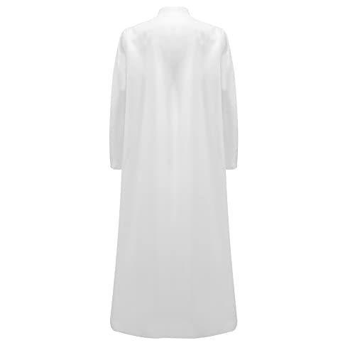 Men's Cassock Robe Church Robe Choir Minister Clergy Pulpit Liturgical 5 colors - color: White, size: XX-Large