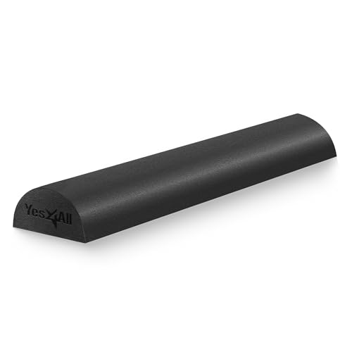 Yes4All Medium Firm Half Foam Rollers for Post-Workout Relaxation, 12/18/24/36 inch PE Foam Roll for Back Massage & Yoga Exercise - color: Black, style: 24-inch