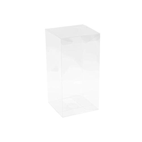 Hammont Clear PET Plastic Storage Boxes (8 Pack) 4"x4"x8" - Transparent Gift Boxes, Empty Containers Packing Box for Party Favors Ideal for Cookies, Ornament, Gifts, Wedding, Birthday and Parties - size: 4"x4"x8"