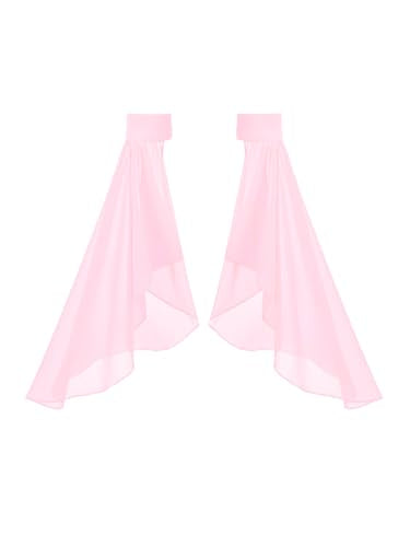 Detachable Sleeves for Wedding Dresses Chiffon Bell Sleeve Arm Covers Victorian Gothic Bridal Gown Accessories - color: Pink