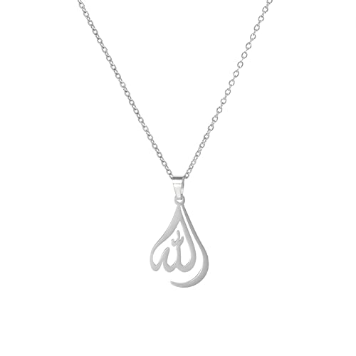VASSAGO Allah Necklace for Women Stainless Steel Islamic Muslim Pendant Islam Eid Gift Religious Charm Jewelry - color: silver allah necklace