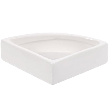 Reptile Water Bowl and Food Dish, Large Ceramic Triangle Terrarium Bowl, Multi-Function Water Feeder for Turtles, Lizards, and Bearded Dragons