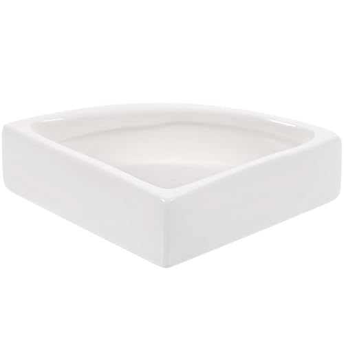 Reptile Water Bowl and Food Dish, Large Ceramic Triangle Terrarium Bowl, Multi-Function Water Feeder for Turtles, Lizards, and Bearded Dragons