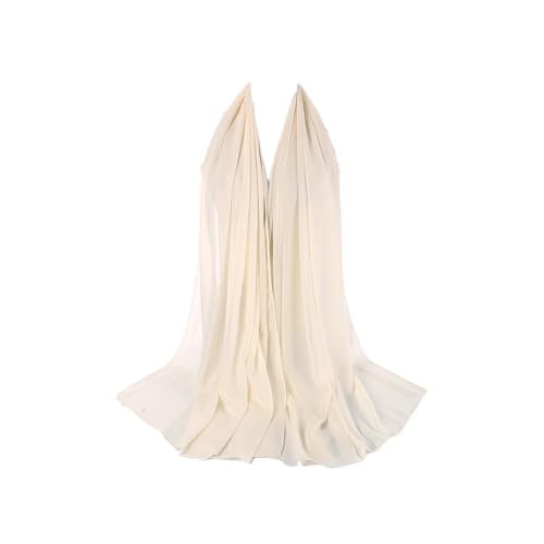 Premium Chiffon Hijab Head Scarf Shawl Wrap for Muslim Women Lightweight - color: Beige