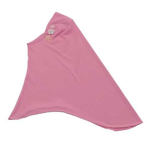 Girls Muslim Hijab Arab Scarf Islamic Headscarf for Kids with 3 Flowers - color: Pink-3 Flowers
