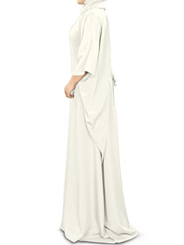 MyBatua Women's Kaftan, Free Size Abaya, Dubai Islamic Dress, Muslim Maxi KF-001 - color: Cream
