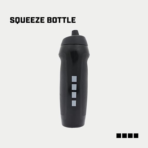 Capelli Sport Sports Water Bottle, Plastic Squeeze Water Bottle with Easy Open Nozzle and Grip Panels, Black, 18.5oz - color: Black