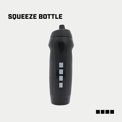 Capelli Sport Sports Water Bottle, Plastic Squeeze Water Bottle with Easy Open Nozzle and Grip Panels, Black, 18.5oz - color: Black