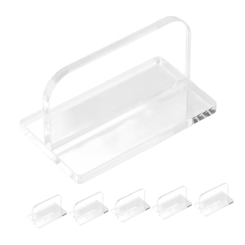 Cabilock 6pcs Acrylic Aquarium Lid Handles Transparent Fish Tank Cover Replacement Knobs with Stickers Easy Install for Tanks and Damage-Resistant Design