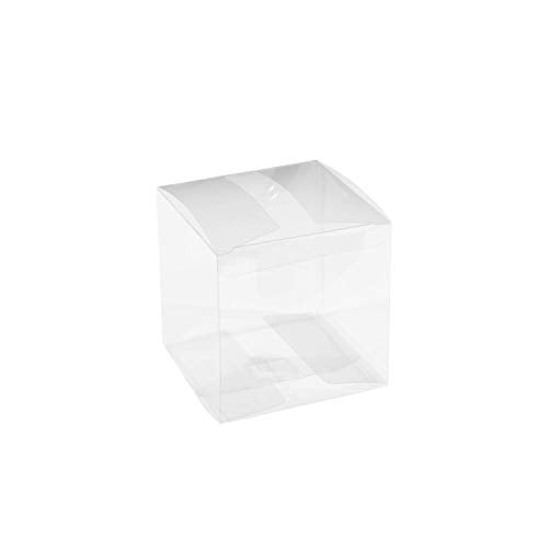Hammont Clear PET Plastic Storage Boxes - Transparent Gift Boxes, Empty Containers Packing Box for Party Favors Ideal for Cookies, Ornament, Gifts, Wedding, Birthday and Parties - 4"x4"x4" (8 Pack) - size: 4"x4"x4"