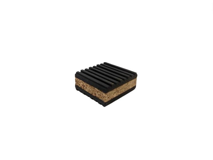 2"x2" PROFESSIONAL GRADE Cork and Ribbed Neoprene Vibration Pad 1 Pack - size: 2x2
