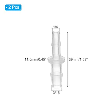 PATIKIL 1/4" x 3/16" Plastic Hose Barb Fitting, 2 Pcs Thru-Bulk Pipe Connectors Barbed Splicer Mender Joint Adapter Union for Aquarium Fuel Gas Liquid Air - size: 1/4" x 3/16"