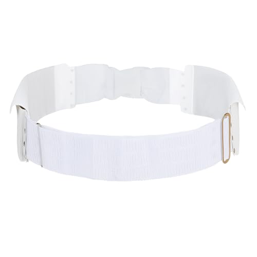 Ihram Belt for Men Hajj Umrah Adjustable Hajj Belt with Front Pockets PU Ihram Money Belt Waist Packs Anti Theft for Hajj Umrah, Fits Up to 50” Waist, White